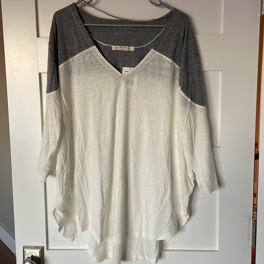 NEW We The Free, Free People “Major League Tee” White Combo. Size XL - Picture 5 of 6